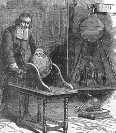 Sketch of the experiment carried out by Otto Von Guericke